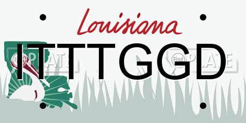 ITTTGGD Louisiana License Plate