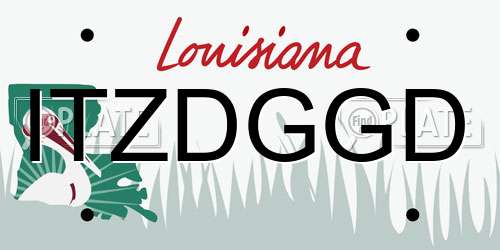 ITZDGGD Louisiana License Plate