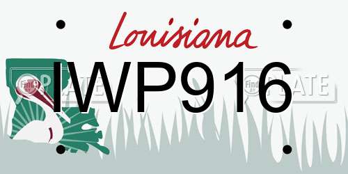 IWP916 Louisiana License Plate