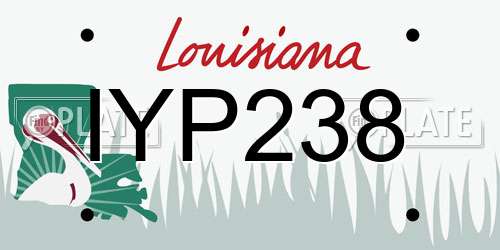 IYP238 Louisiana License Plate