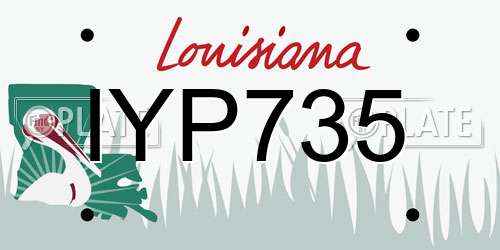 IYP735 Louisiana License Plate