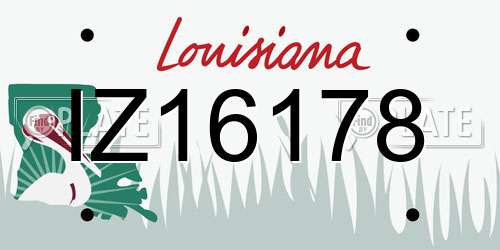 IZ16178 Louisiana License Plate