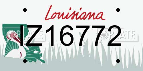 IZ16772 Louisiana License Plate