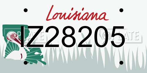 IZ28205 Louisiana License Plate
