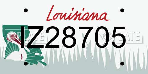 IZ28705 Louisiana License Plate
