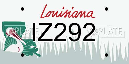 IZ292 Louisiana License Plate