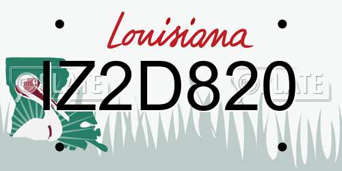 IZ2D820 Louisiana License Plate
