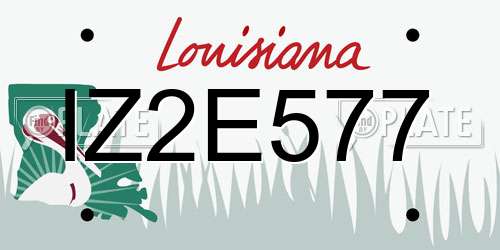 IZ2E577 Louisiana License Plate