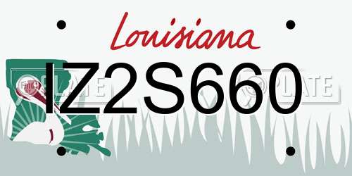IZ2S660 Louisiana License Plate