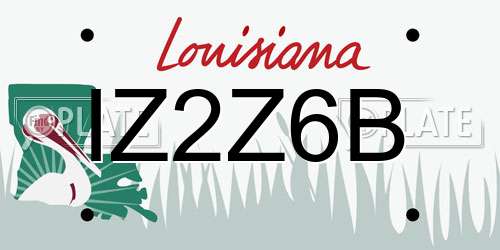 IZ2Z6B Louisiana License Plate