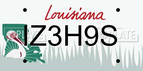 IZ3H9S Louisiana License Plate