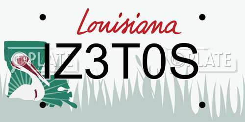 IZ3T0S Louisiana License Plate