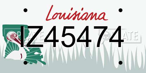 IZ45474 Louisiana License Plate