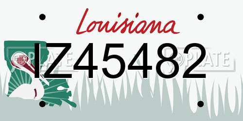 IZ45482 Louisiana License Plate
