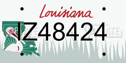 IZ48424 Louisiana License Plate