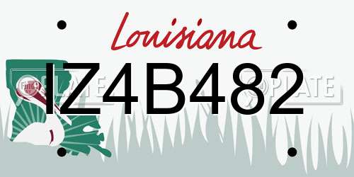 IZ4B482 Louisiana License Plate