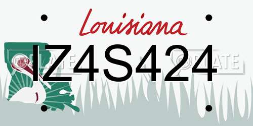 IZ4S424 Louisiana License Plate