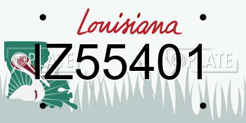 IZ55401 Louisiana License Plate