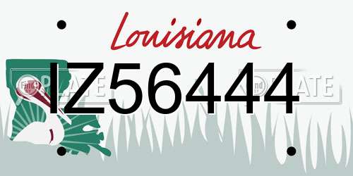 IZ56444 Louisiana License Plate