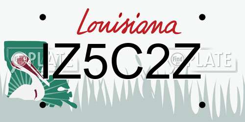 IZ5C2Z Louisiana License Plate
