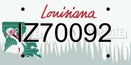 IZ70092 Louisiana License Plate