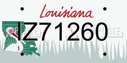 IZ71260 Louisiana License Plate