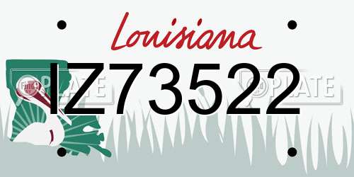 IZ73522 Louisiana License Plate