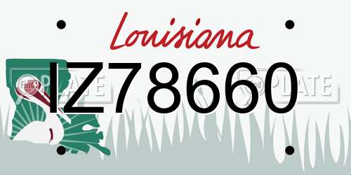 IZ78660 Louisiana License Plate