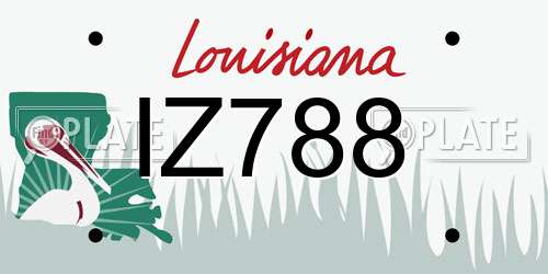IZ788 Louisiana License Plate