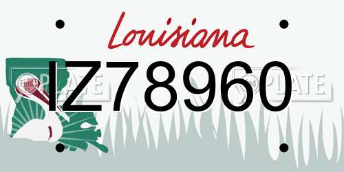 IZ78960 Louisiana License Plate