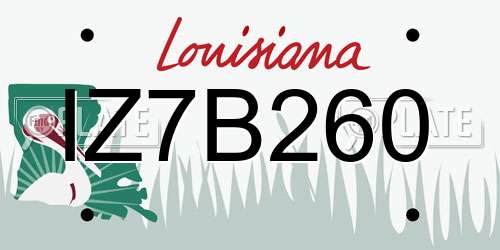 IZ7B260 Louisiana License Plate