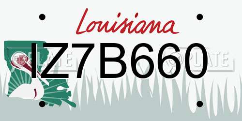 IZ7B660 Louisiana License Plate