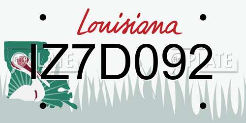 IZ7D092 Louisiana License Plate