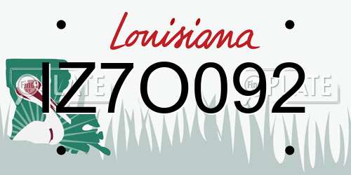 IZ7O092 Louisiana License Plate