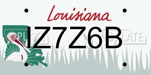 IZ7Z6B Louisiana License Plate