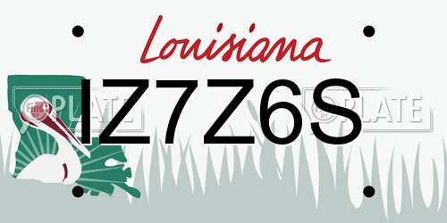 IZ7Z6S Louisiana License Plate