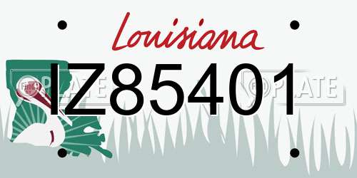 IZ85401 Louisiana License Plate