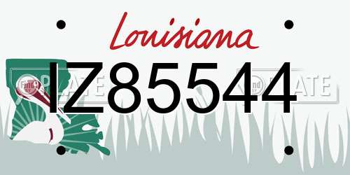 IZ85544 Louisiana License Plate