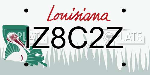 IZ8C2Z Louisiana License Plate