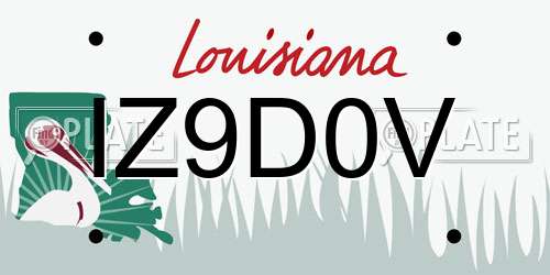 IZ9D0V Louisiana License Plate