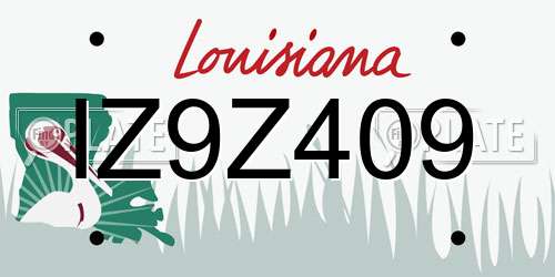 IZ9Z409 Louisiana License Plate