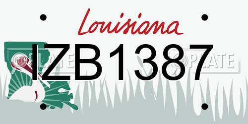 IZB1387 Louisiana License Plate