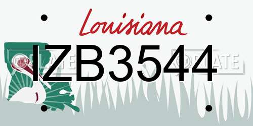 IZB3544 Louisiana License Plate