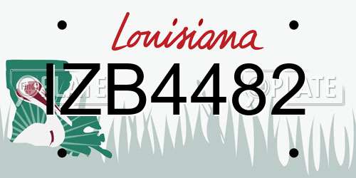 IZB4482 Louisiana License Plate