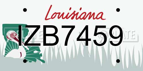 IZB7459 Louisiana License Plate