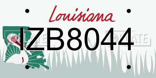 IZB8044 Louisiana License Plate