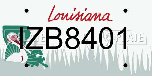 IZB8401 Louisiana License Plate