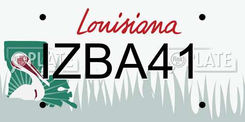 IZBA41 Louisiana License Plate