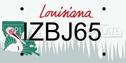 IZBJ65 Louisiana License Plate