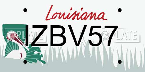 IZBV57 Louisiana License Plate